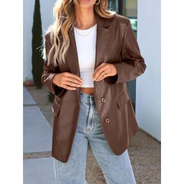 AUTOMET Women's Faux Leather Bomber Jacket for Fall 2024