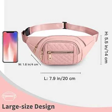 Fanny Packs for Women Fashionable Stylish Cute Nylon Designer Fanny Pack Waterproof Waist Belt Bag Pouch Chest Sling Fannypack's Crossbody bags for Women Sport Workout Travel Work (Pink)