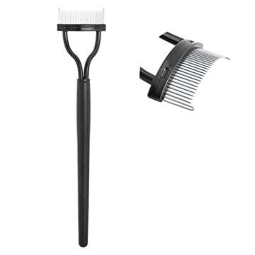 Hot ! Ninasill Eyelash Comb Lash Separator Mascara Lift Curl Metal Brush Beauty Makeup Tool (Black)