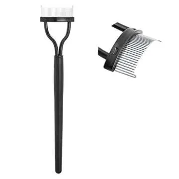 Hot ! Ninasill Eyelash Comb Lash Separator Mascara Lift Curl Metal Brush Beauty Makeup Tool (Black)