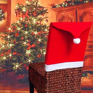IXI 4-Piece Santa Hat Chair Covers for Christmas Decor