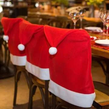 IXI 4-Piece Santa Hat Chair Covers for Christmas Decor