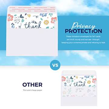 ACSTEP 50PACK 5 X 7 Envelopes - White A7 Self Seal for Special Occasions