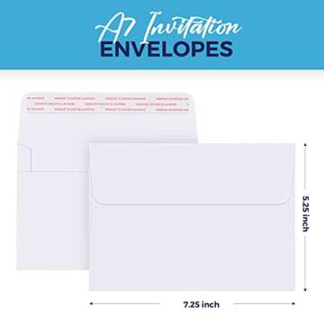 ACSTEP 50PACK 5x7 Self Seal Envelopes for Invitations