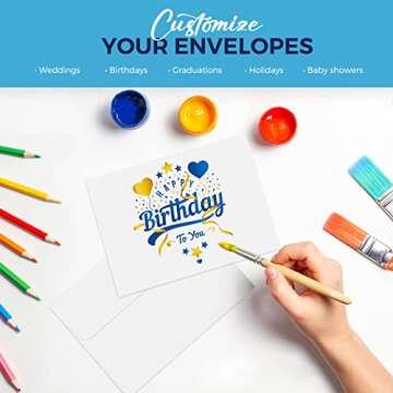 ACSTEP 50PACK 5x7 Self Seal Envelopes for Invitations