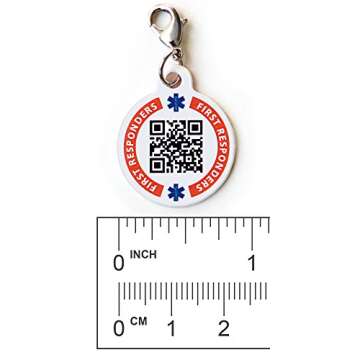 Dynotag Smart Medical ID Tag with Lifetime Service and Clasp