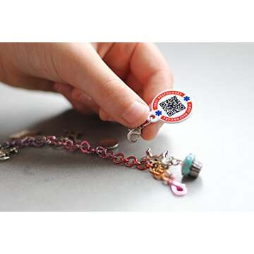 Dynotag Smart Medical ID Tag with Lifetime Service and Clasp