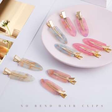Cptots No Crease Hair Clips Creaseless Hair Clips Makeup Clips No Bend Hair Clips Flat Hair Clip For...