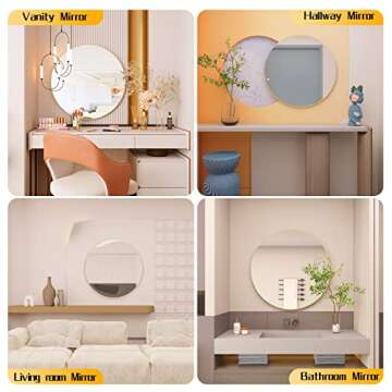 Beauty4U 16" Round Wall Mirror - Durable & Stylish Decor