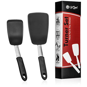UpGood Silicone Turner Set - 2 Pack of Large and Small Kitchen Spatulas - High Heat Resistant Nonsti...