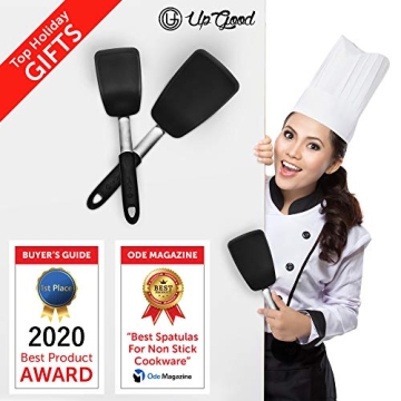UpGood Silicone Turner Set of 2 - Nonstick Kitchen Utensils