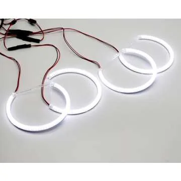 iJDMTOY 7000K Xenon White 264-SMD LED Angel Eyes Halo Ring Lighting Kit Compatible With BMW E36 E46 3 Series E39 5 Series E38 7 Series (Fit Xenon Trim ONLY)