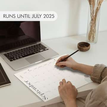 Aesthetic 2024-2025 Desk Calendar - Perfect for Home or Office Organization 16x12"