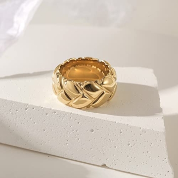 CIUNOFOR 14K Gold Plated Cocktail Rings for Women