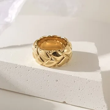 CIUNOFOR 14K Gold Plated Cocktail Rings for Women
