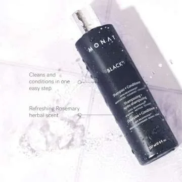MONAT Black Shampoo + Conditioner – Dual Action Hair Care