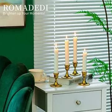 Romadedi Gold Candlestick Holders for Elegant Décor
