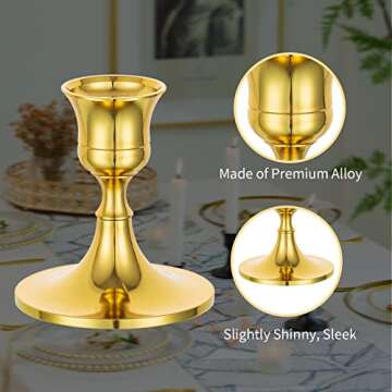 Romadedi Gold Candlestick Holders for Elegant Décor