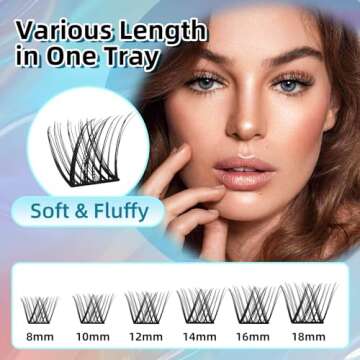Mayhug Lash Extension Kit 144Pcs Lash Clusters Kit Wispy Eyelash Extensions 8-18MM Individual Lashes Extensions with Bond and Seal Lash Glue and Eyelash Extension Tweezers DIY at Home