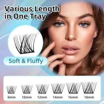 Mayhug Lash Extension Kit 144Pcs Lash Clusters Kit Wispy Eyelash Extensions 8-18MM Individual Lashes Extensions with Bond and Seal Lash Glue and Eyelash Extension Tweezers DIY at Home
