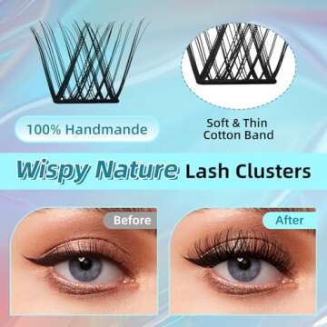 Mayhug Lash Extension Kit 144Pcs Lash Clusters Kit Wispy Eyelash Extensions 8-18MM Individual Lashes Extensions with Bond and Seal Lash Glue and Eyelash Extension Tweezers DIY at Home