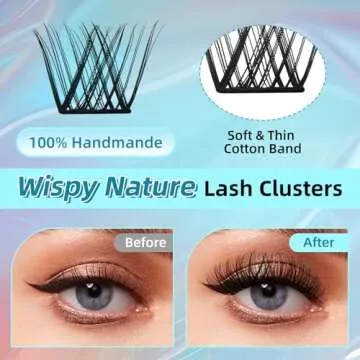 Mayhug Lash Extension Kit 144Pcs Lash Clusters Kit Wispy Eyelash Extensions 8-18MM Individual Lashes Extensions with Bond and Seal Lash Glue and Eyelash Extension Tweezers DIY at Home