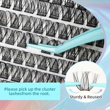 Mayhug Lash Extension Kit 144Pcs Lash Clusters Kit Wispy Eyelash Extensions 8-18MM Individual Lashes Extensions with Bond and Seal Lash Glue and Eyelash Extension Tweezers DIY at Home