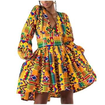Mocure African Dashiki Printing Dress for Elegant Style