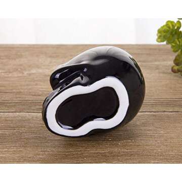 VanEnjoy Set of 3 Black Ceramic Skull Shaped Succulent Planter Pots Creative Cactus Plant Pot Pen Pencil Holder, Home Office Desk Decoration