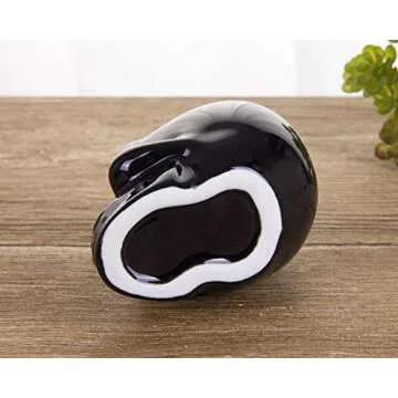 VanEnjoy Set of 3 Black Ceramic Skull Shaped Succulent Planter Pots Creative Cactus Plant Pot Pen Pencil Holder, Home Office Desk Decoration