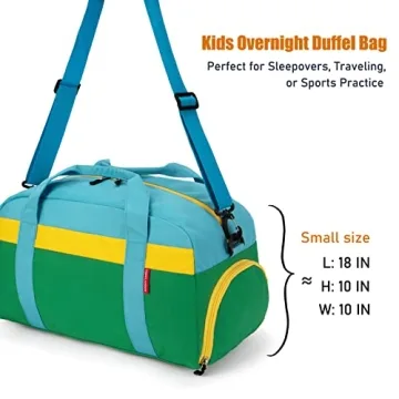 HawLander Kids Duffle Bag for School and Travel - Green