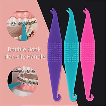 20 Pack Braces Rubber Band Tool Dental Elastic Rubber Bands Placers for Braces Disposable Plastic Orthodontic Elastic Placers