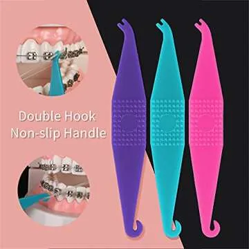 20 Pack Braces Rubber Band Tool Dental Elastic Rubber Bands Placers for Braces Disposable Plastic Orthodontic Elastic Placers