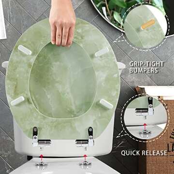 Angel Shield Marble Toilet Seat - Stylish & Easy Clean