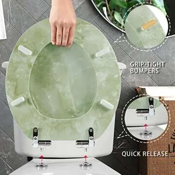 Angel Shield Marble Toilet Seat - Stylish & Easy Clean