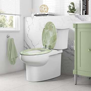 Angel Shield Marble Toilet Seat - Stylish & Easy Clean