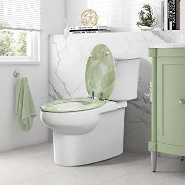 Angel Shield Marble Toilet Seat - Stylish & Easy Clean