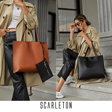 Stylish SCARLETON Reversible Leather Tote Bag for Women