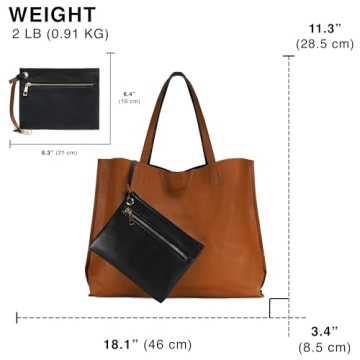 Stylish SCARLETON Reversible Leather Tote Bag for Women