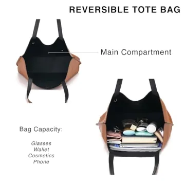 Stylish SCARLETON Reversible Leather Tote Bag for Women