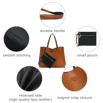 Stylish SCARLETON Reversible Leather Tote Bag for Women