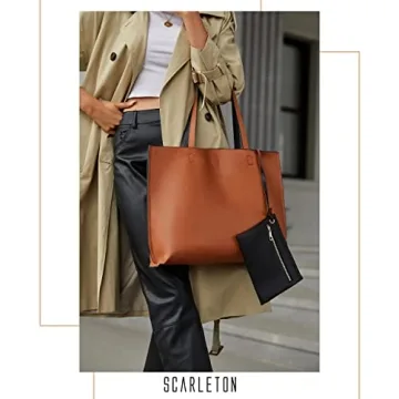 Stylish SCARLETON Reversible Leather Tote Bag for Women