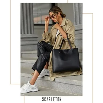 Stylish SCARLETON Reversible Leather Tote Bag for Women