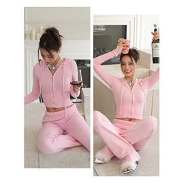 Chic Zhiyouni Women's 2 Piece Knit Hoodie Set for All Occasions