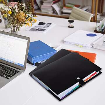 OSIMIG 10 Pack Expanding File Folders, 7 Pocket Folder Organizer, A4 Letter Size, Multicolor