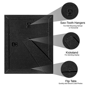 Upsimples Home 8x10 Picture Frame Set of 4 in Black