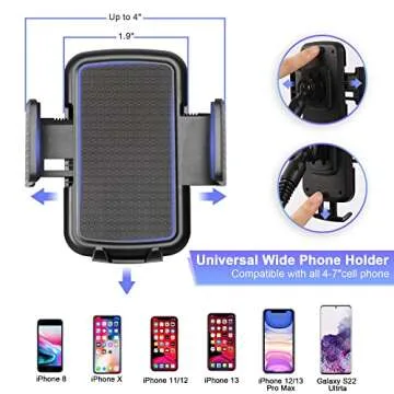 Beeyonto Car Cup Holder Expander Adapter with Phone Holder 360° Rotation