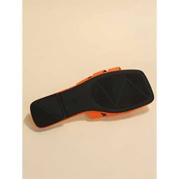 GORGLITTER Flat H-Band Slide Sandal Cut Out Comfort Slip on Shoes Orange CN39