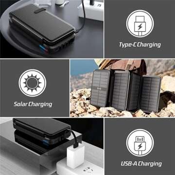 superallure 43800mAh Solar Power Bank with Flashlight
