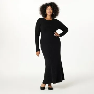 Buy the Drop Ashlyn Ribbed Sweater Maxi Dress Online